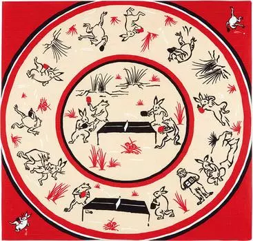Полотенце Miyamoto Kenema Small Furoshiki Chojugiga для настольного тенниса 50 x 50 см
