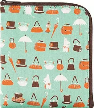 Полотенце Miyamoto Сделано в Японии Плоский мини-кошелек Муми-тролли x x 1 см (Миямото-полотенце) Сумка, Синяя, 13.5 15.5