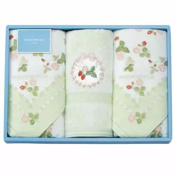 Полотенце nishikawa Подарочное полотенце для лица, 3 шт., хлопковое полотенце Wedgwood Wild Strawberry Brand, элегантное нежное тонкое полотенце, удобное для повседневного использования, сделано в Японии зелёный