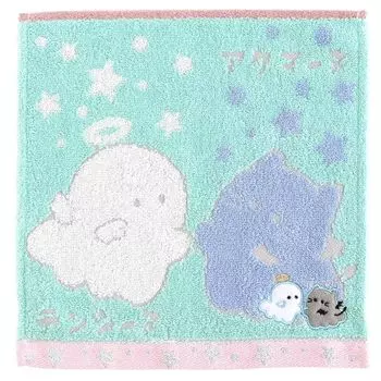 Полотенце Obakeine Носовой платок Akumaine Tensine Аппликация Полотенце для рук с персонажами 25 см [Цветение] & (зеленый) Женщины Приблизительно. 000726-0002-02