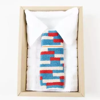 Полотенце Premium Imabari, 1 носовой платок, 1 полотенце для лица, специальная подарочная упаковка, синий x красный x [набор галстуков] (галстук) + (Футболка) + + (HL Кинари)