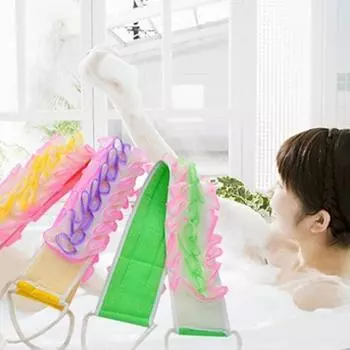 Полотенце с цветочным ремешком на спине, ванная комната, ванна, душ, мягкая люфа, щетка для скруббера тела One Size разноцветный