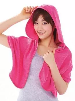 Полотенце с капюшоном из микрофибры iMedia, розовое
