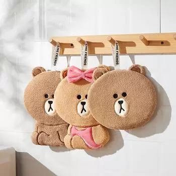 Полотенце с милым медведем, кухонное полотенце для рук, мягкие банные полотенца, впитывающая салфетка для рук для ванной комнаты, впитывающие полотенца из кораллового флиса