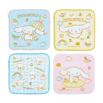 Полотенце Sanrio Petit примерно. 16 x 16 см светло-голубой белый 100% хлопок Дораэмон набор из 4 штук с именем персонажа космоса 044709 SANRIO