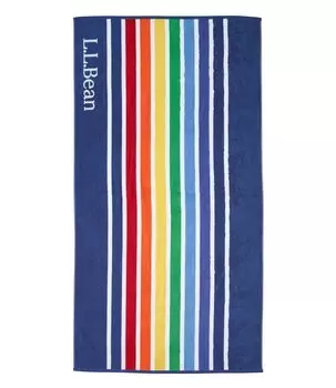 Полотенце Seaside Beach Rainbow Stripes 91 x 173 см, радужно-серое 1000095011 LLBean, прибл.