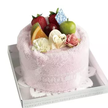 Полотенце Senshu Face Birthday Towel Сделано в Handmade Cake, Towel, Fruit, Towels, cake, Present, Gift, Japan, (розовый) розовый
