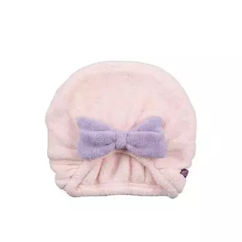 Полотенце-шапочка для сушки волос CB JAPAN Carari из микрофибры — быстросохнущая, ультраабсорбирующая [3x], мягкая на ощупь, розовая