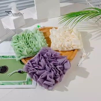 Полотенце-шар для ванны Пенящаяся сетка для обильной пены для ванны Более здоровая кожа Обильная пена для ванны Цветок Аксессуары для ванны фиолетовый
