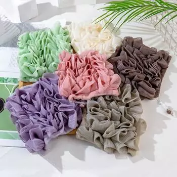 Полотенце-шар для ванны Пенящаяся сетка для обильной пены для ванны Более здоровая кожа Обильная пена для ванны Цветок Аксессуары для ванны зелёный