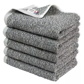 Полотенце Tramparan Imabari Towel Набор полотенец для лица из 5 экомиксов Полотенце Imabari Сертифицированный водопоглощающий хлопок 100% (военно-морской флот) тёмно-синий