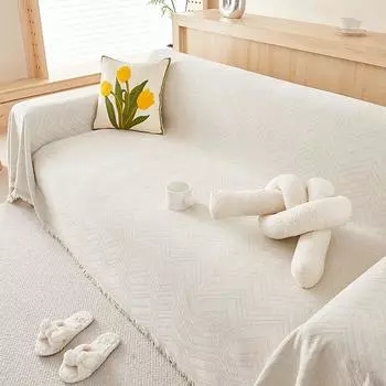 Полотенце в клетку из шенилла с бриллиантами, нескользящий чехол для диванной подушки, не царапается, утолщенная ткань «все включено» 180*130cm