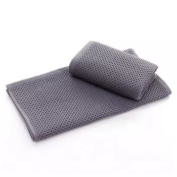 Полотенце в виде сот из чистого хлопка, домашнее японское простое вафельное квадратное полотенце для пары серый