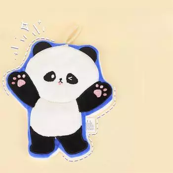 Полотенце Zoo Panda с милым мультяшным рисунком, впитывающее коралловое бархатное кухонное полотенце, трехслойный толстый носовой платок чёрный