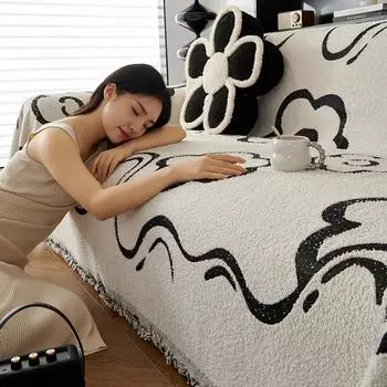 Половина бархатного диванного полотенца, новый чехол для дивана с цветочным узором, универсальный нескользящий чехол для дивана, четыре сезона 180*130cm