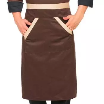 Половина фартука с карманами, кухонная выпечка, очистка, устойчивая к масляным пятнам, рабочий нагрудник для шеф-повара, бистро, серверные фартуки для домашней кухни, бара, садоводства чёрный
