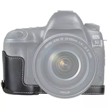 Половина корпуса камеры с резьбой 1/4 дюйма из искусственной кожи для Canon EOS 5D Mark IV / 5D Mark III чёрный