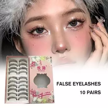 Половина ресниц 10 пар Натуральные Полные Накладные Ресницы Кошачьи Ресницы Наращивание 3d Cils Поддельные Ресницы T2V5 747-10 pairs