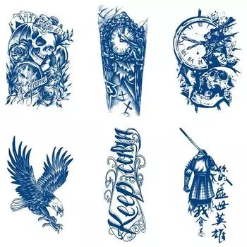 Половина руки Цветок Рука Череп Gz Постепенное изменение Травяной полуперманентный водонепроницаемый имитация татуировки наклейка 11*18CM