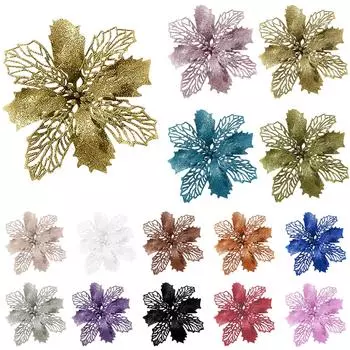 Половинчатые рождественские цветы, праздничные полые цветы, елочные гирлянды, украшения, подвесные украшения One Size розовый