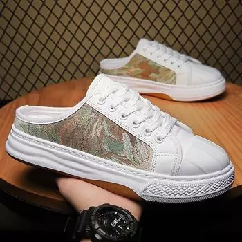 Половинки тапочек летняя мода секретный лес масляная живопись туфли полутапочки парусиновые туфли ленивые тапочки с одной педалью повседневная обувь 39