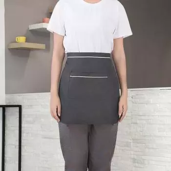 Половинный фартук официанта, водонепроницаемый маслостойкий, большие карманы, регулируемый ремень, мужской, женский, кухонный, шеф-повар, кафе, ресторан, пекарня, цветочный магазин, рабочий фартук для бариста красный