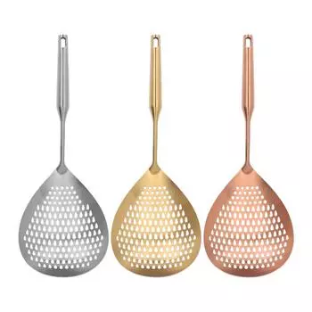 Шумовка ковш 304 нержавеющая сталь пищевой сорт длинная ручка большая шумовка ложка для кухни Silver