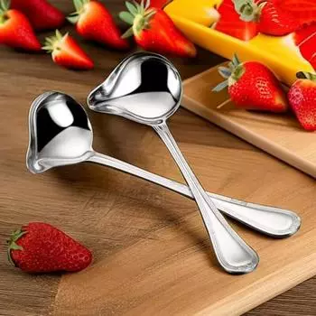 Половник для супа с зеркальной полировкой и носиком для заливки, кухонный инструмент, ложка для полива подливок, шоколада для горячего горшка, соусов для сервировки серебряный
