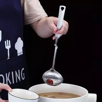 Половник для супа Yousheng без запаха, высокая термостойкость, нержавеющая сталь 304, кухонная утварь, ложка-сепаратор для ресторана B