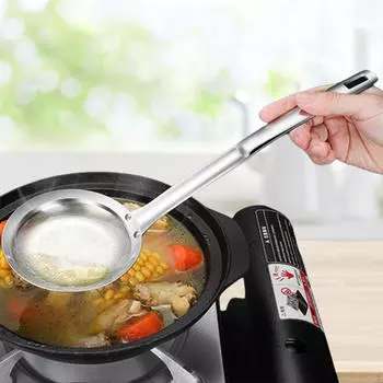 Половник-скиммер из нержавеющей стали премиум-класса для приготовления пищи и процеживания Diameter 8cm