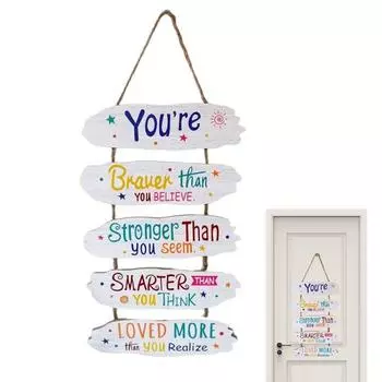 Положительное утверждение настенная табличка деревянная позитивная цитата вешалка для входной двери дети