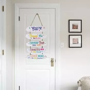 Положительное утверждение настенная табличка деревянная позитивная цитата вешалка для входной двери детская игровая комната