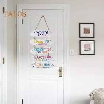 Положительное утверждение настенная вывеска деревянная позитивная цитата вешалка на входную дверь детская игровая комната гостиная спальня образовательное настенное искусство поощрение wood
