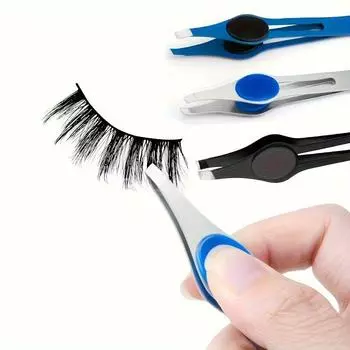 Положительный наклонный зажим для бровей, зажим для ремонта, пинцет из нержавеющей стали, зажим для бровей, угловой зажим для выщипывания, инструменты для макияжа чёрный