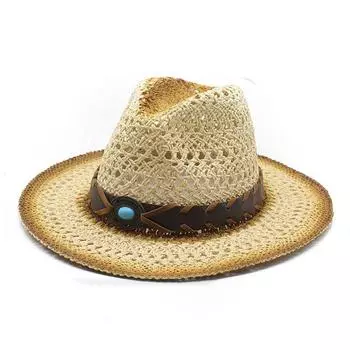 Поля можно закатать и сделать плоскими, весной и летом выдолбленные, соломенная шляпа в стиле вестерн, европейская и американская, дышащая M56-58cm хаки