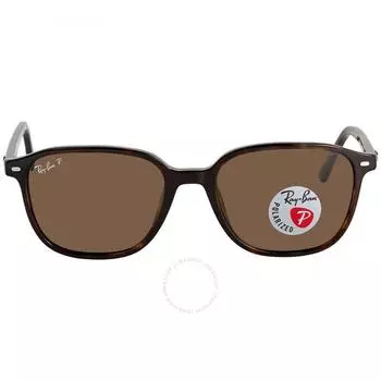 Поляризационные коричневые квадратные солнцезащитные очки Ray Ban Leonard RB2193 902 57 53