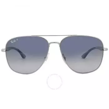 Поляризационные сине-серые квадратные солнцезащитные очки унисекс Ray Ban RB3683 004 78 59