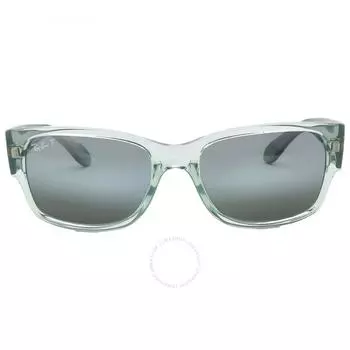 Поляризационные синие квадратные солнцезащитные очки Ray Ban унисекс RB4388 6646G6 55
