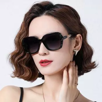 Поляризационные солнцезащитные очки высокого разрешения. Женские модные солнцезащитные очки в большой оправе с защитой от ультрафиолета. Очки для водителя. чёрный