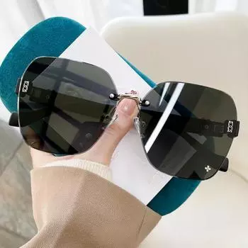 Поляризованные, безрамочные, доступные, роскошные, высококачественные женские солнцезащитные очки Tiktok, модные солнцезащитные очки, известные в Интернете