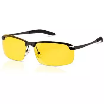 Поляризованные очки для ночного вождения с антибликовым покрытием Очки для ночного времени Очки с желтыми тонированными линзами UV400 Защита глаз Очки-авиаторы