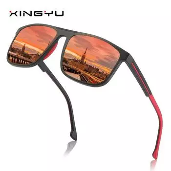 Поляризованные солнцезащитные очки для мужчин и женщин из Европы и Америки для занятий спортом на открытом воздухе, для отдыха и вождения BLACK RED/BLACK