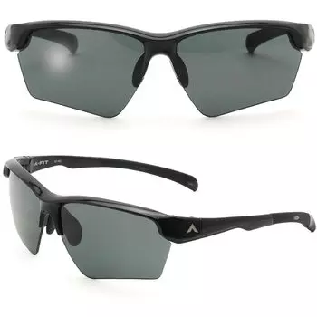 Поляризованные солнцезащитные очки для мужчин UV Polarized A-FIT, Спорт, Гольф, Бег, Бейсбол, Защита, Черный/Матовый черный, Дымчатый, AF-802PSM-C1