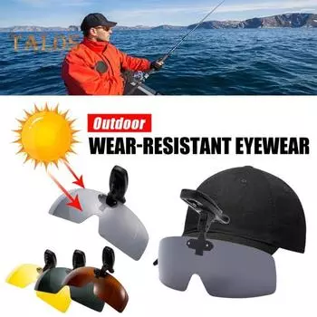 Поляризованные солнцезащитные очки-клипсы для мужчин и женщин, без оправы, откидные, цельные, защитные линзы, очки с защитой от ультрафиолета для рыбалки, велоспорта, вождения, бега, скалолазания чёрный