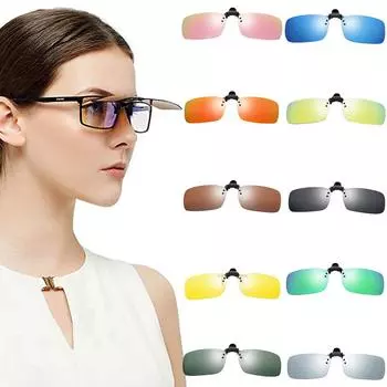 Поляризованные солнцезащитные очки-клипсы с антибликовым покрытием, очки для вождения для очков чёрный