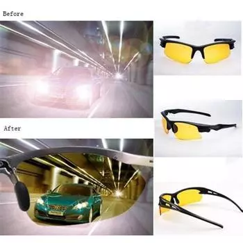 Поляризованные солнцезащитные очки ночного видения, очки унисекс, солнцезащитные очки UV400, очки для водителя night vision sunglasses жёлтый