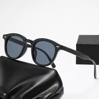 Поляризованные солнцезащитные очки с круглыми линзами в стиле ретро для мужчин и женщин, роскошные винтажные солнцезащитные очки унисекс UV400 серый/коричневый