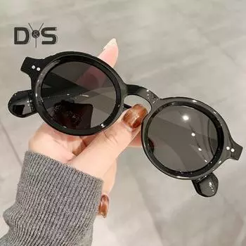 Поляризованные солнцезащитные очки с защитой от ультрафиолета в стиле ретро 90-х годов, ветрозащитные очки унисекс с круглыми линзами, блокирующие солнечный свет, пляжные очки для отдыха на природе C