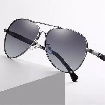 Поляризованные солнцезащитные очки в металлической оправе для мужчин и женщин, уличные аксессуары, очки для вождения, UV400, антибликовые солнцезащитные очки чёрный