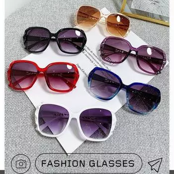 Поляризованные солнцезащитные очки высокой четкости в большой оправе для женщин, солнцезащитные очки интернет-знаменитостей с защитой от ультрафиолета, очки для вождения one size чёрный